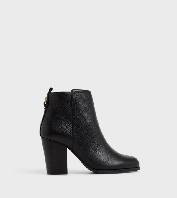 NOEMIA Textured Heeled Ankle Boots
