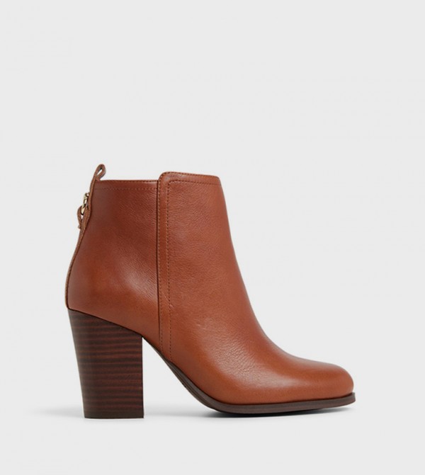 NOEMIA Textured Heeled Ankle Boots