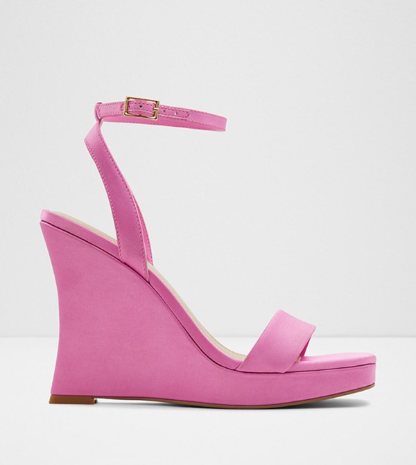 Hot pink wedges new arrivals with ankle strap