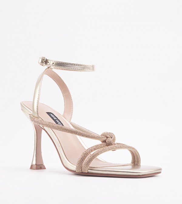 FAIR Embellished Ankle Strap Heeled Sandals