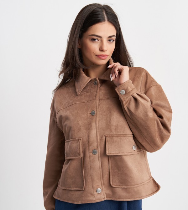 Solid Pocket Detail Jacket
