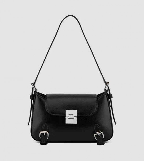 LELAND Textured Logo Detail Shoulder Bag