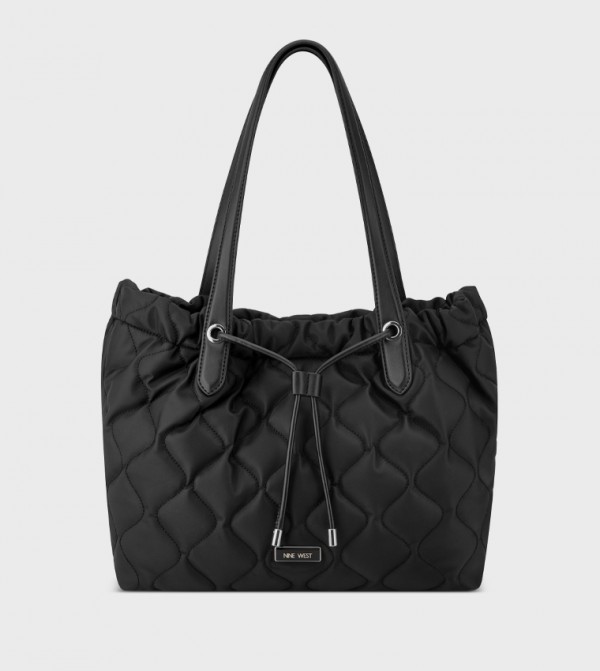 KEVINA Quilted Drawstring Detail Tote Bag