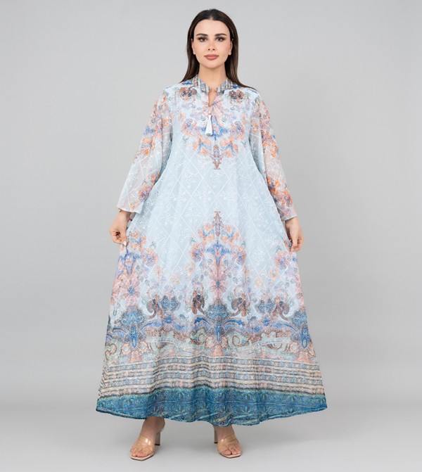 Printed Flared Sleeves Jalabiya