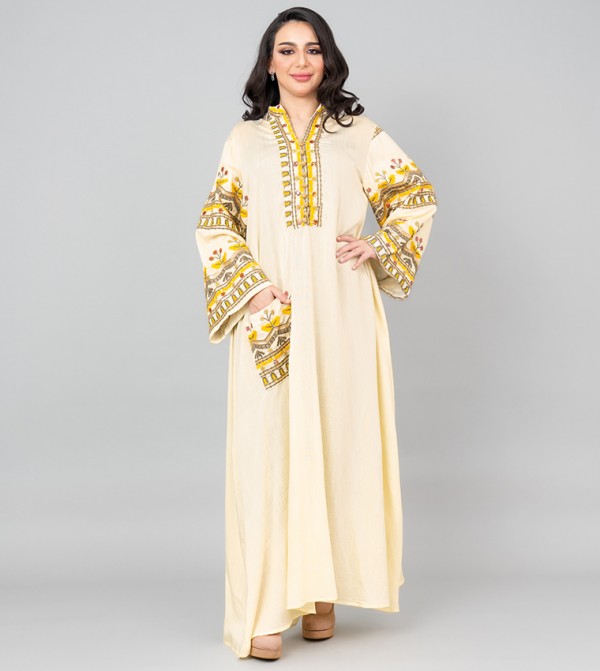 Embroidered Jalabiya with Pocket