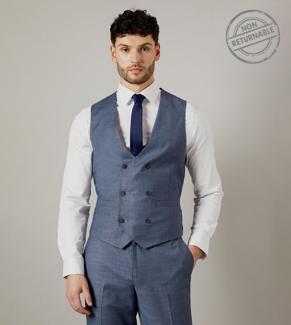 Semi Slim Fit Waistcoat - (Non Returnable)