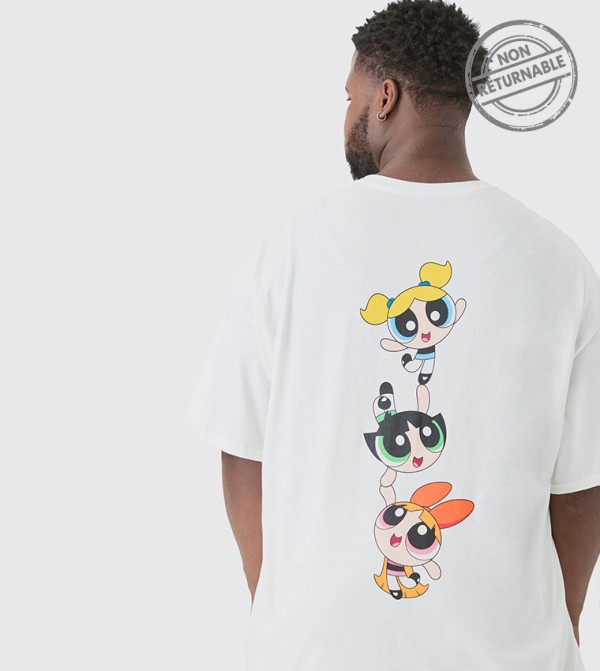 Plus & Tall Oversized Powerpuff Girls License Printed T-Shirt - (Non Returnable)