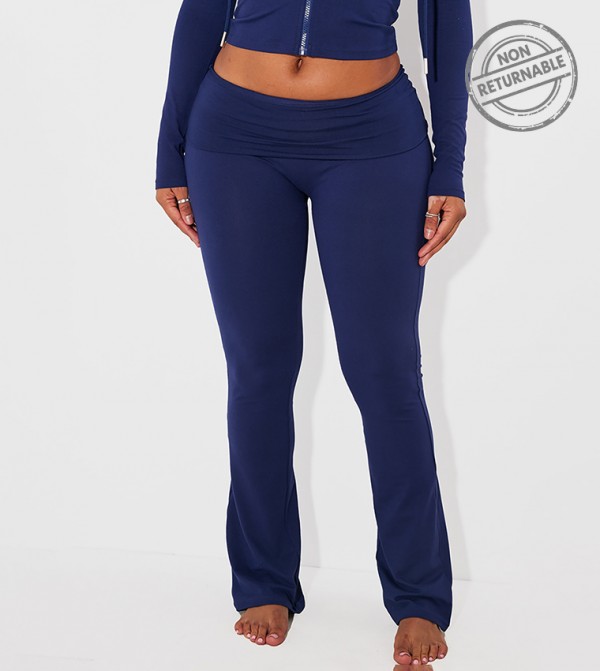 Shape Sculpted Foldover Waist Flared Trousers - Non Returnable