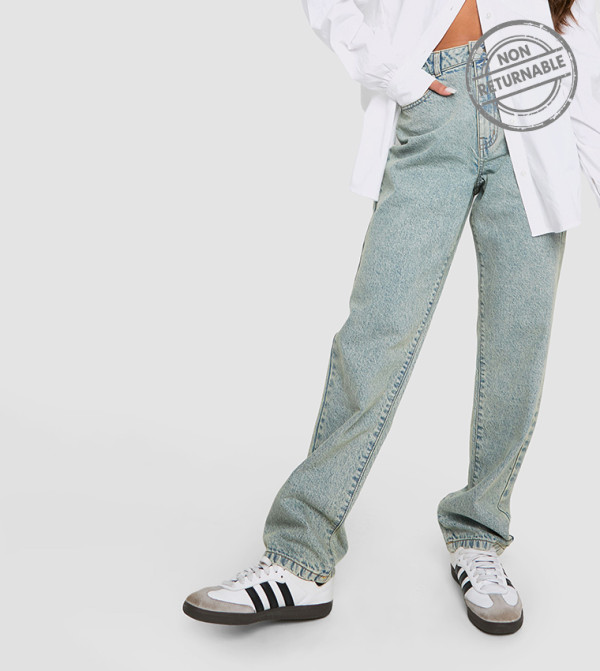 Washed High Waist Slim Fit Jeans - Non Returnable