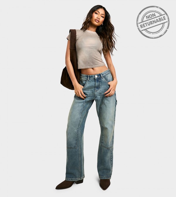 Faded Carpenter Boyfriend Jeans - Non Returnable