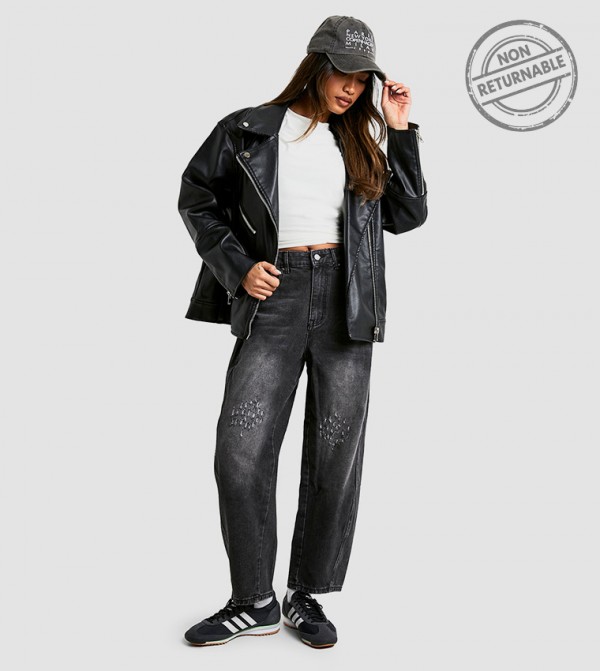 Faded Barrel Jeans - Non Returnable