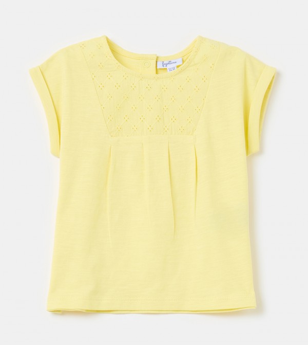 Embroidered Crew Neck Top