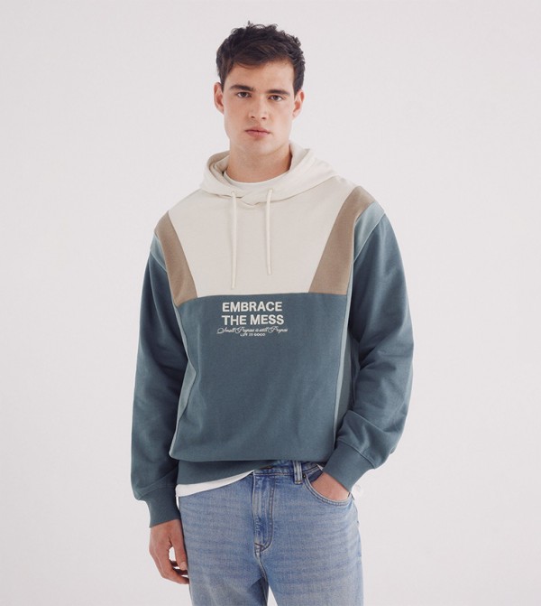 Color Block Long Sleeves Hoodie