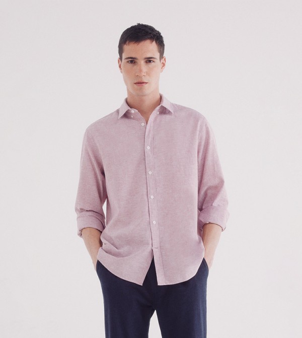 Solid Long Sleeves Linen Shirt