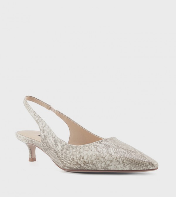 PAMELON Croc Textured Slingback Pumps