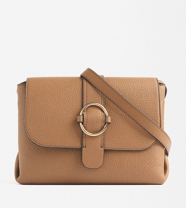 Textured Flap Crossbody Bag