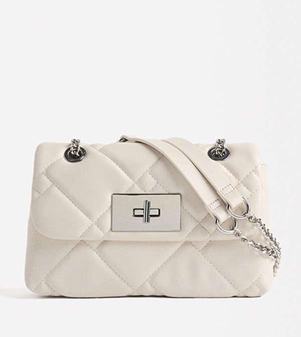 Quilted Twist Lock Shoulder Bag