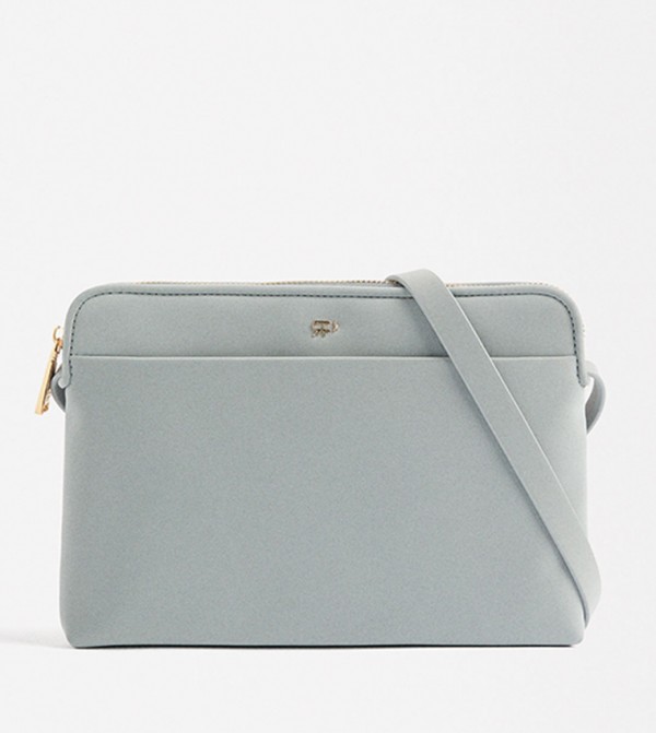Textured Zip Closure Crossbody Bag
