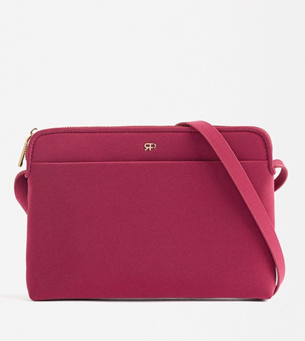 Textured Zip Closure Crossbody Bag