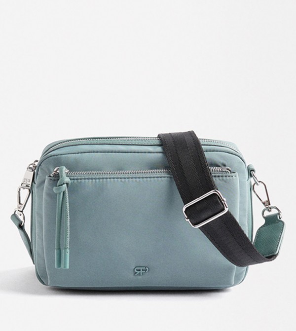 Textured Zip Closure Crossbody Bag