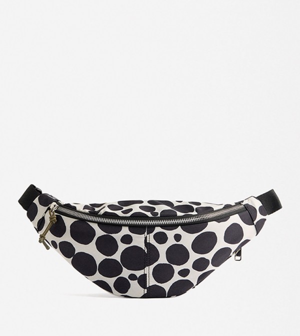 Polka Dot Zip Closure Belt Bag