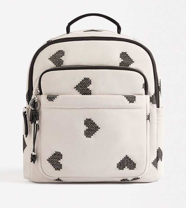 Embroidered Zip Closure Backpack