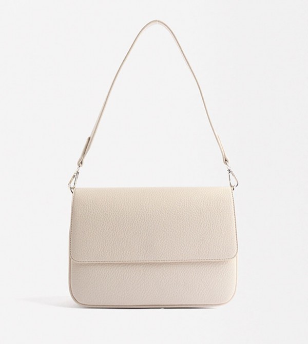Textured Flap Shoulder Bag