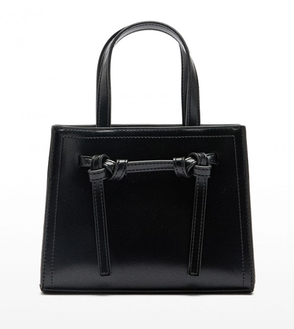 Textured Knot Detail Mini Tote Bag