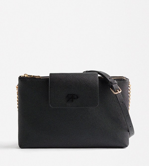 Textured Flap Crossbody Bag