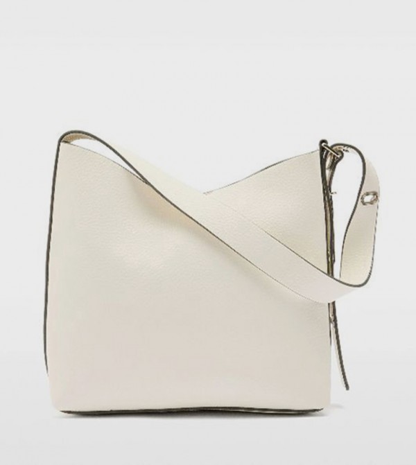 Textured Shoulder Bag with Pouch