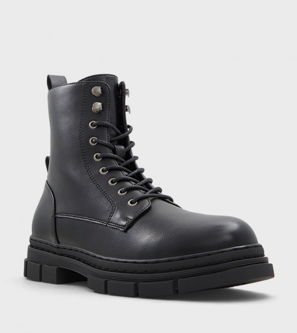 Black lace up sale steel toe boots