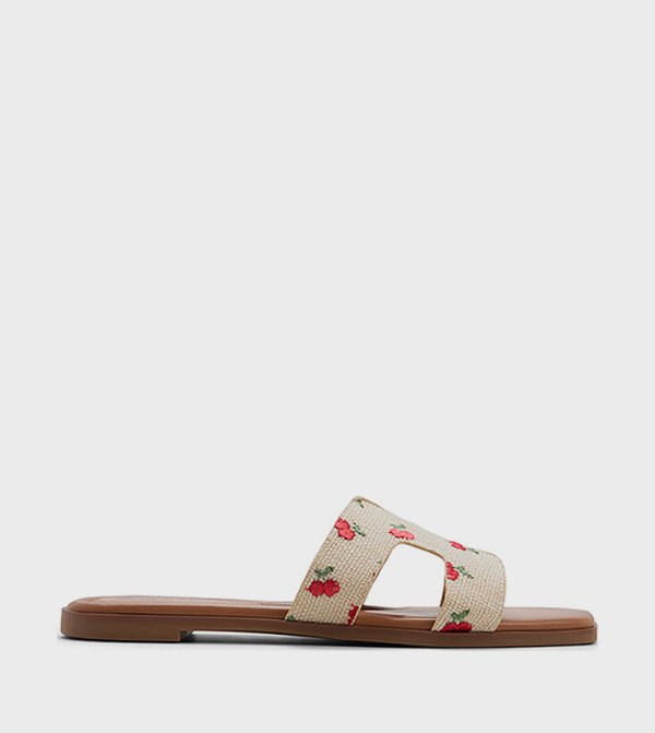 PAYSLEE Print Open Toe Flat Sandals