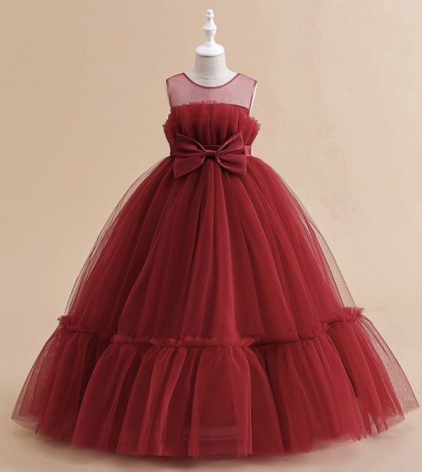 Bow-Detail Tulle Party Gown