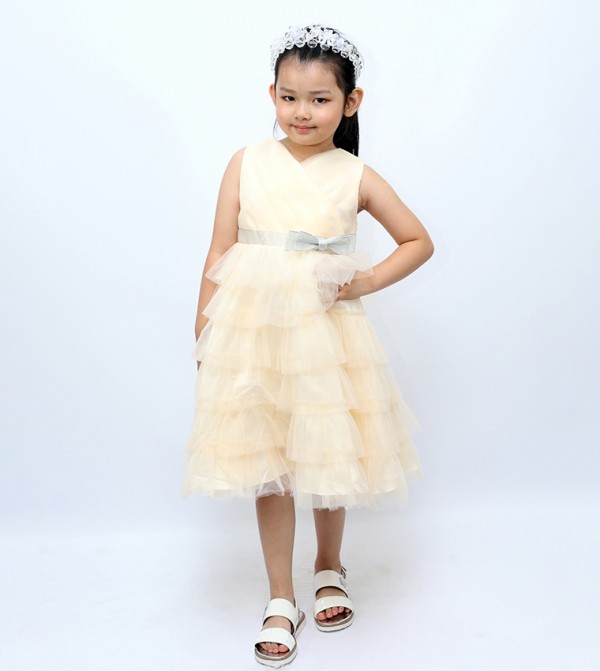 Bow Detail Sleeveless Party Tulle Dress
