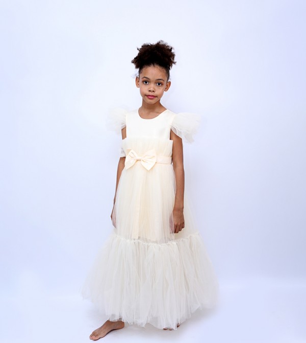 Belle Bow Detail Tiered Tulle Party Dress