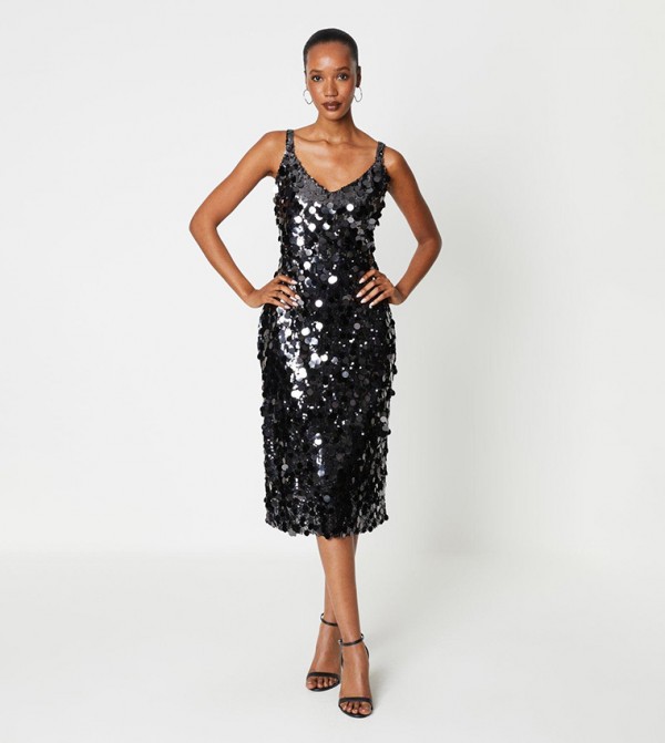 Disco Sequin Midi Dress