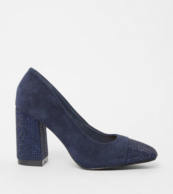 Buy Principles Dita Diamante Toe Cap Block Heel Court Shoes In Navy Buy Principles Dita Diamante Toe Cap Block Heel Court Shoes In Navy