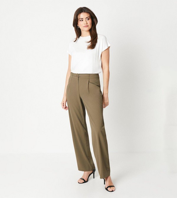 Belted Wide Leg Trousers