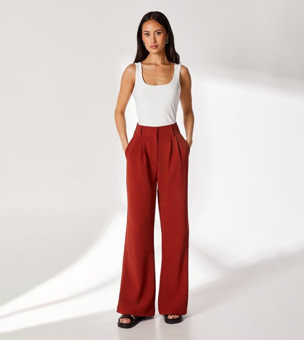 High Waist Wide Leg Trousers