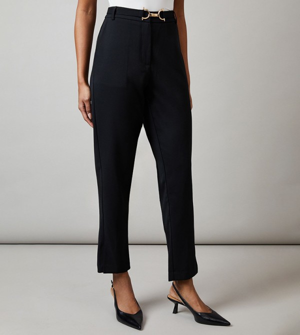 Buckle Detail Tapered Trousers