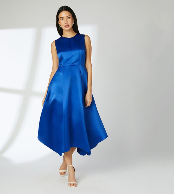 Crew Neck Sleeveless Hankey Hem Dress