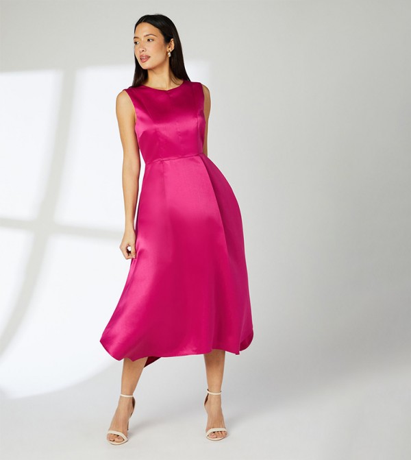 Solid Occasion Hankey Hem Midi Dress
