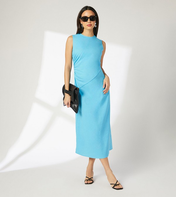 Sleeveless Linen Blend Midi Dress
