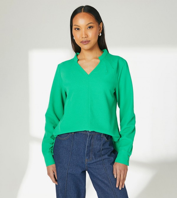 Textured Long Sleeves Top
