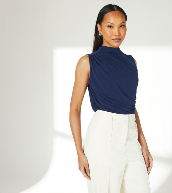 Ruched Sleeveless Jersey Top