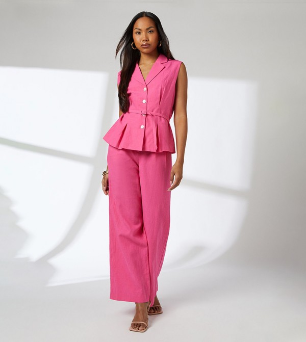 Linen Straight Fit Trousers