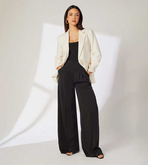 Solid Single Breasted Blazer