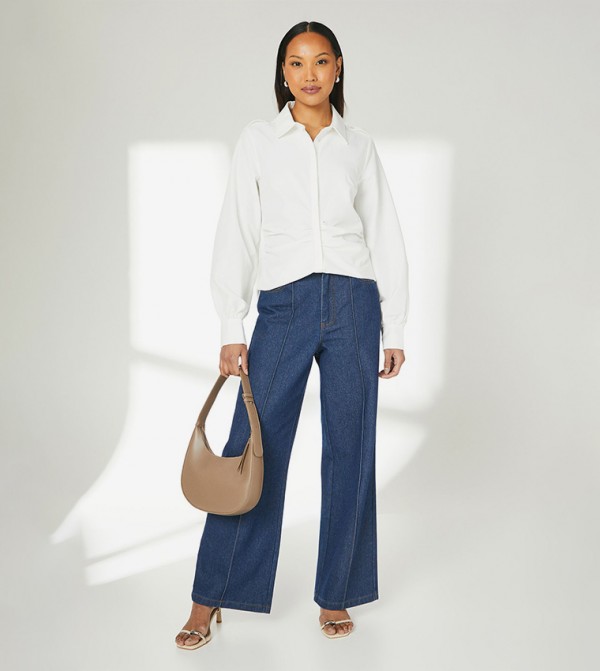 Gathered Detail Long Sleeves Shirt