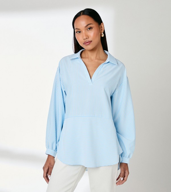 Throw On Striped Directional Shirt