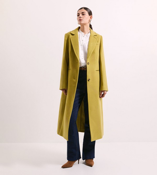 Single Breasted Midi Crombie Coat